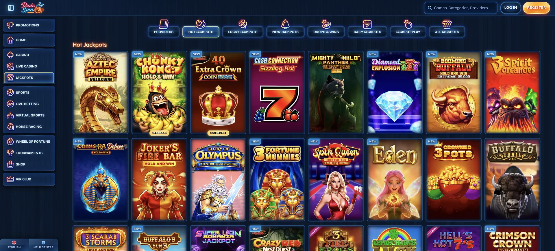 Hot Jackpots Dudespin Casino Login: Hot Jackpots