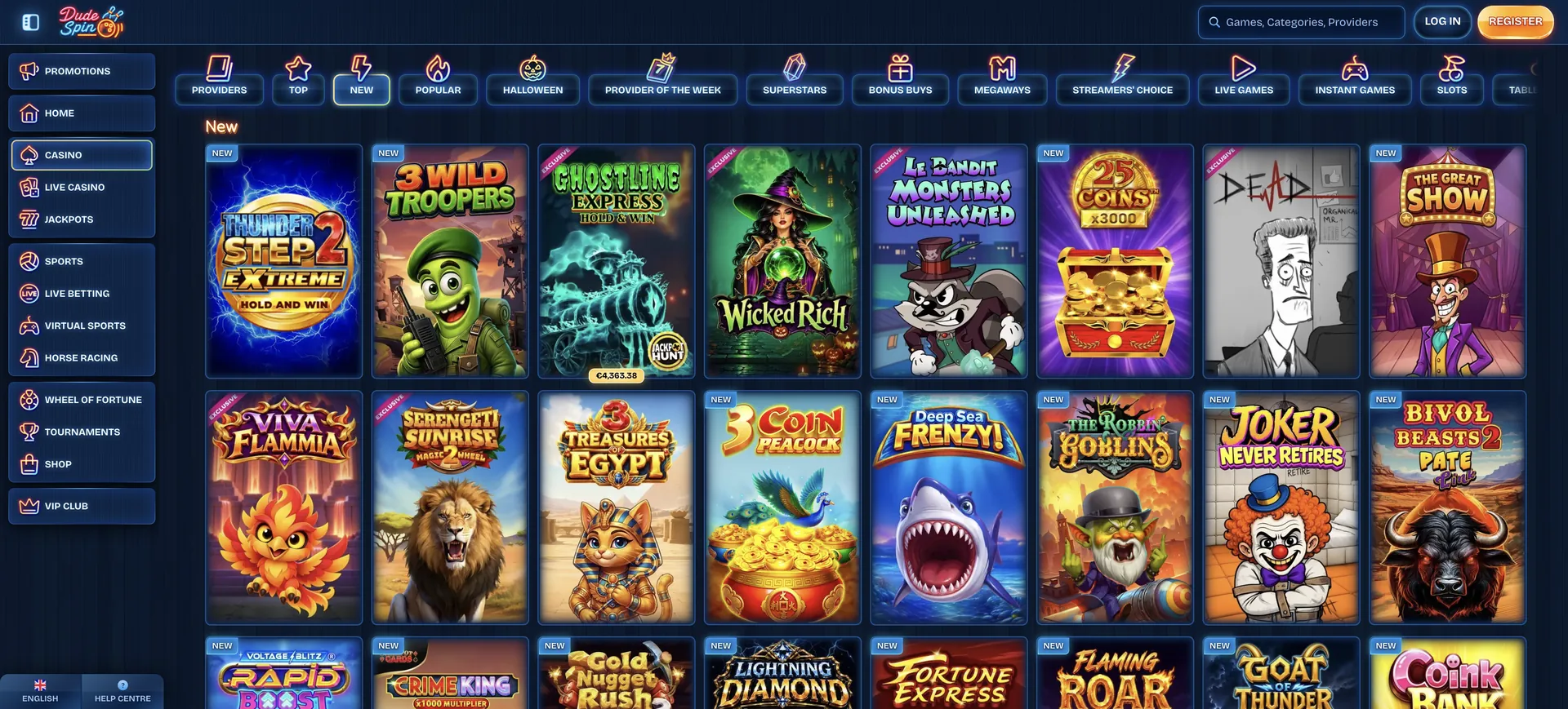 Dudespin Casino No Deposit Bonus: New