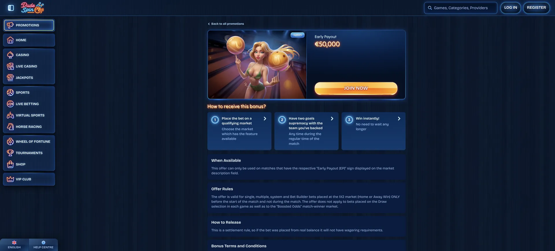Dudespin Casino Promo Code