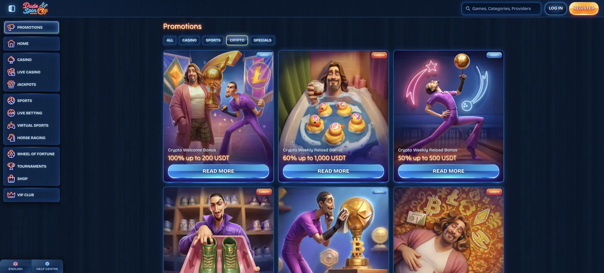 Dudespin Casino Promo Code: Crypto