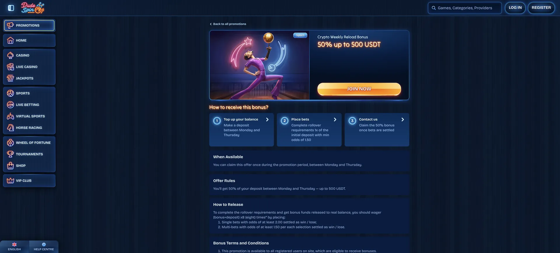 Weekly Crypto Reload Sport Dudespin Casino Withdrawal: Weekly Crypto Reload Sport
