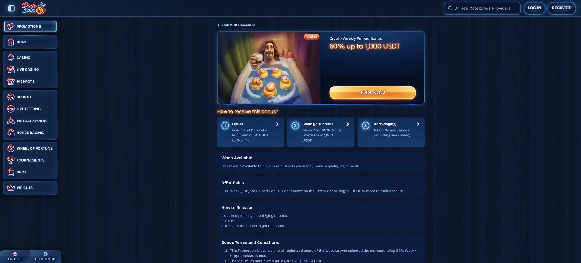 Weekly Crypto Reload Dudespin Casino Reviews: Weekly Crypto Reload