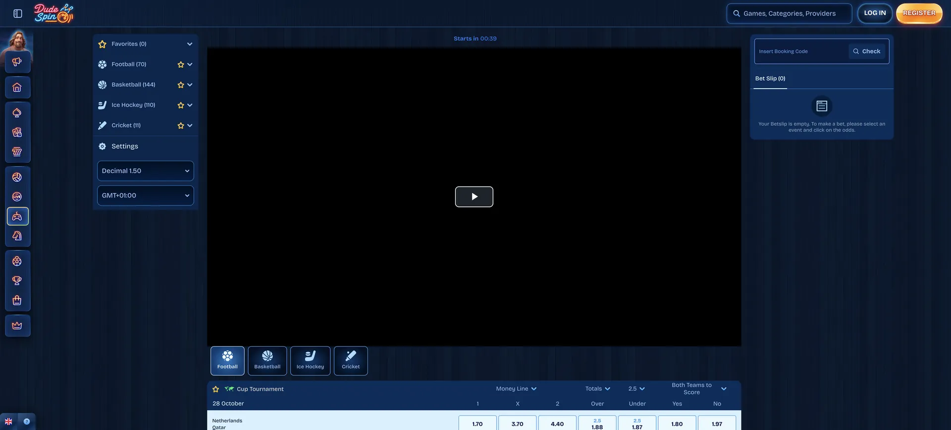 Virtual Sports Dudespin Casino Login: Virtual Sports
